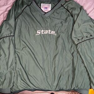 Michigan State Spartans Vintage 90s Green‎ Windbreaker Jacket
